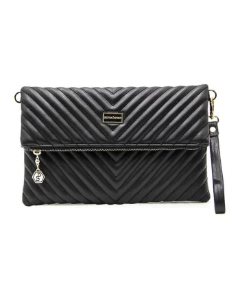 Geanta crossbody pliabila din piele ecologica, Negru