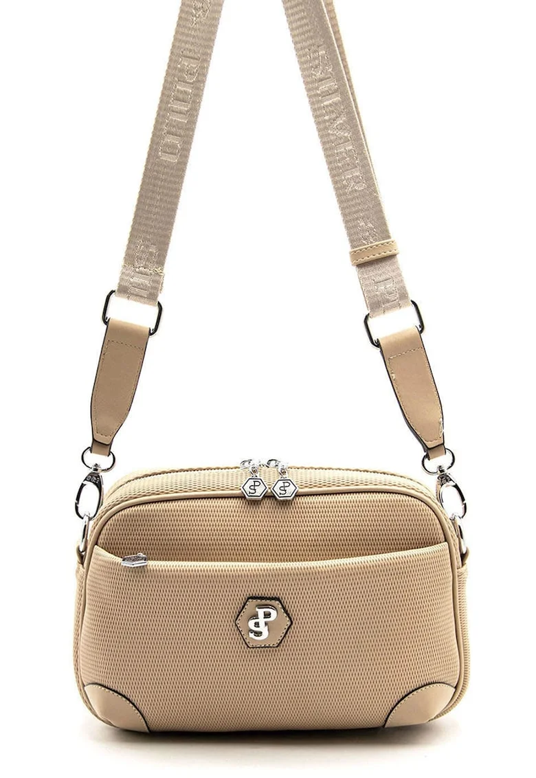Geanta crossbody cu aspect texturat, Maro nisip