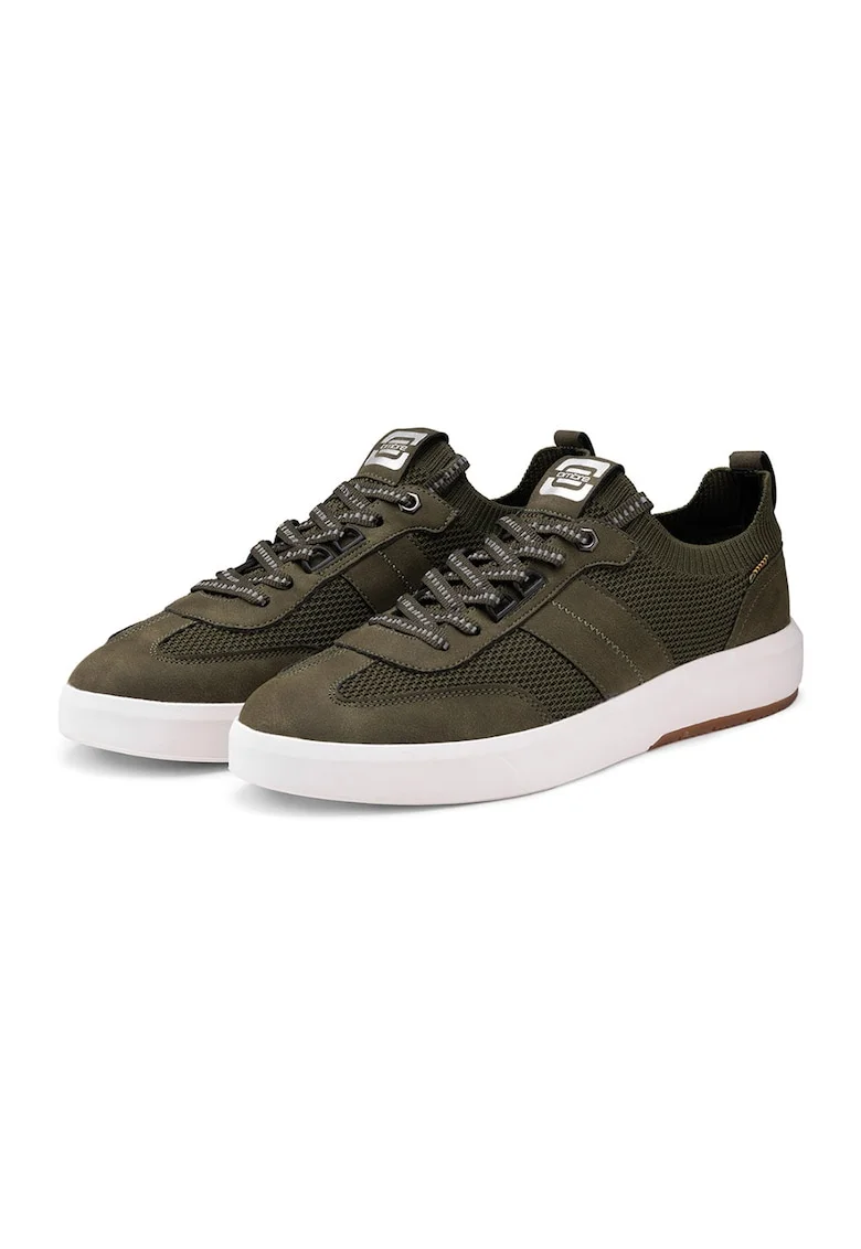 Pantofi sport slip-on din piele ecologica si plasa, Verde