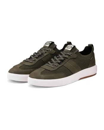 Pantofi sport slip-on din piele ecologica si plasa, Verde