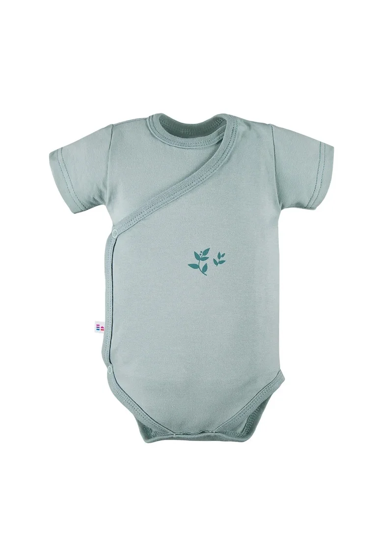Body cu maneca scurta si model cu floare,  - Petite, Verde, pentru fetite si baietei - Verde Pacific, Verde