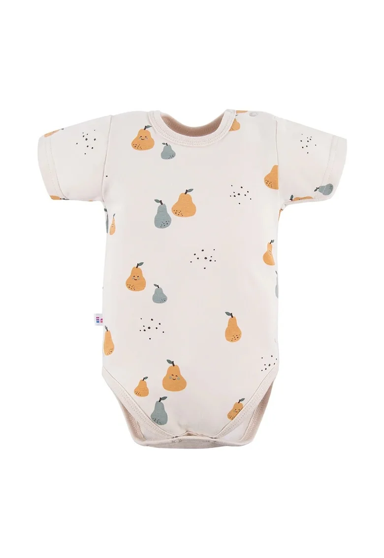 Body cu maneca scurta si model pere,  - Pearlect, Alb, pentru baietei, Ecru