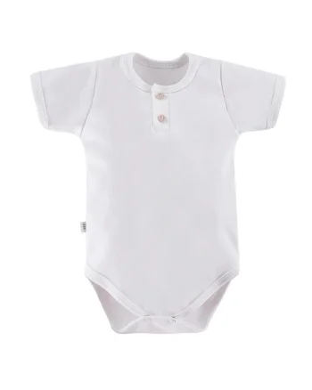 Body cu maneca scurta si nasturi,  - Pacific, Alb, pentru baietei, Alb