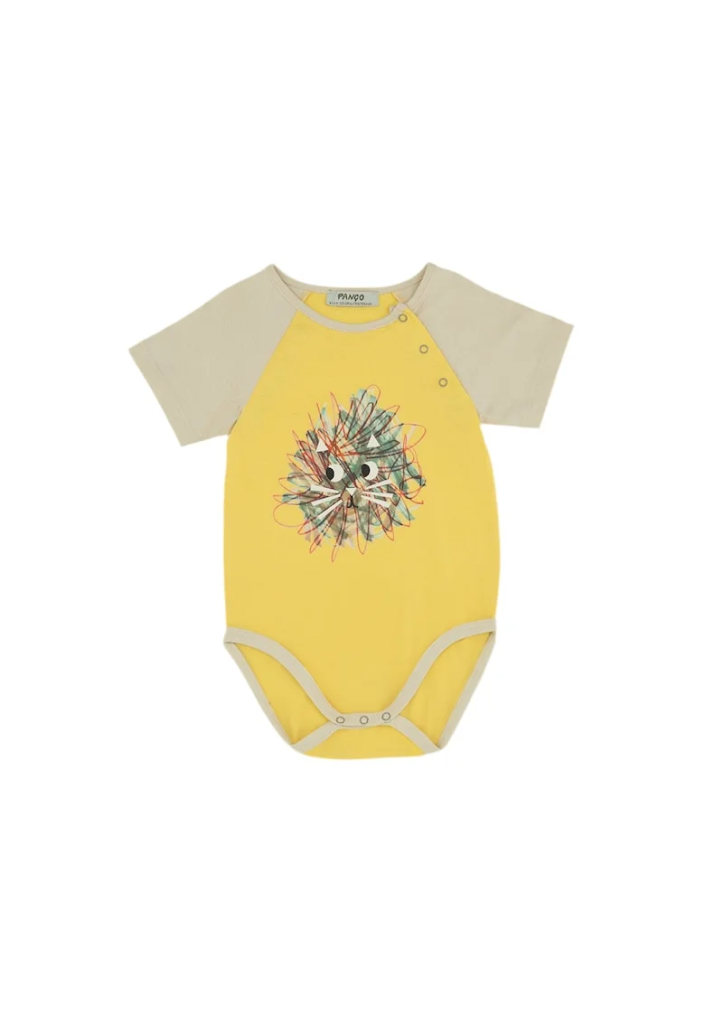 Body cu maneca scurta si imprimeu  - Hope, Galben, pentru baietei, Galben