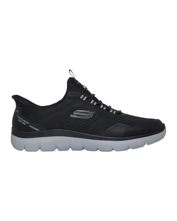 Pantofi sport slip-ins din plasa cu logo Summits-Top Rate, Negru/Gri