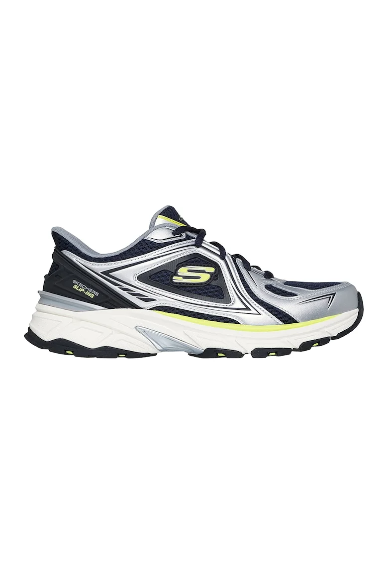 Pantofi sport slip-ins cu insertii din piele Stamina Sport-Kordae, Negru/Galben/Argintiu