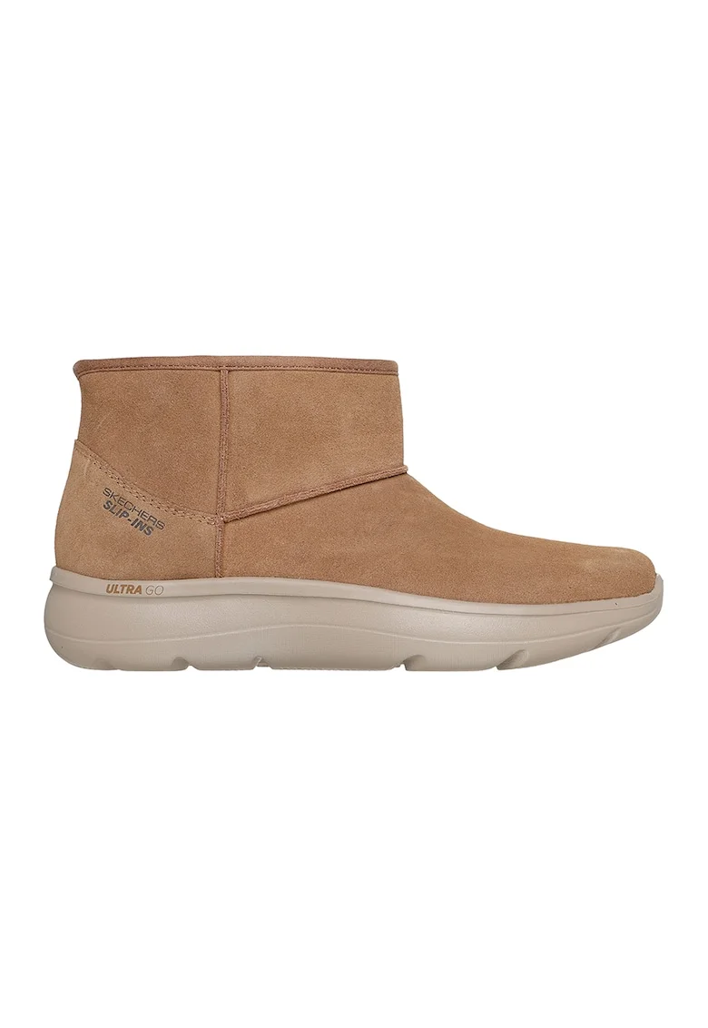Ghete slip-ins din piele intoarsa, Bej