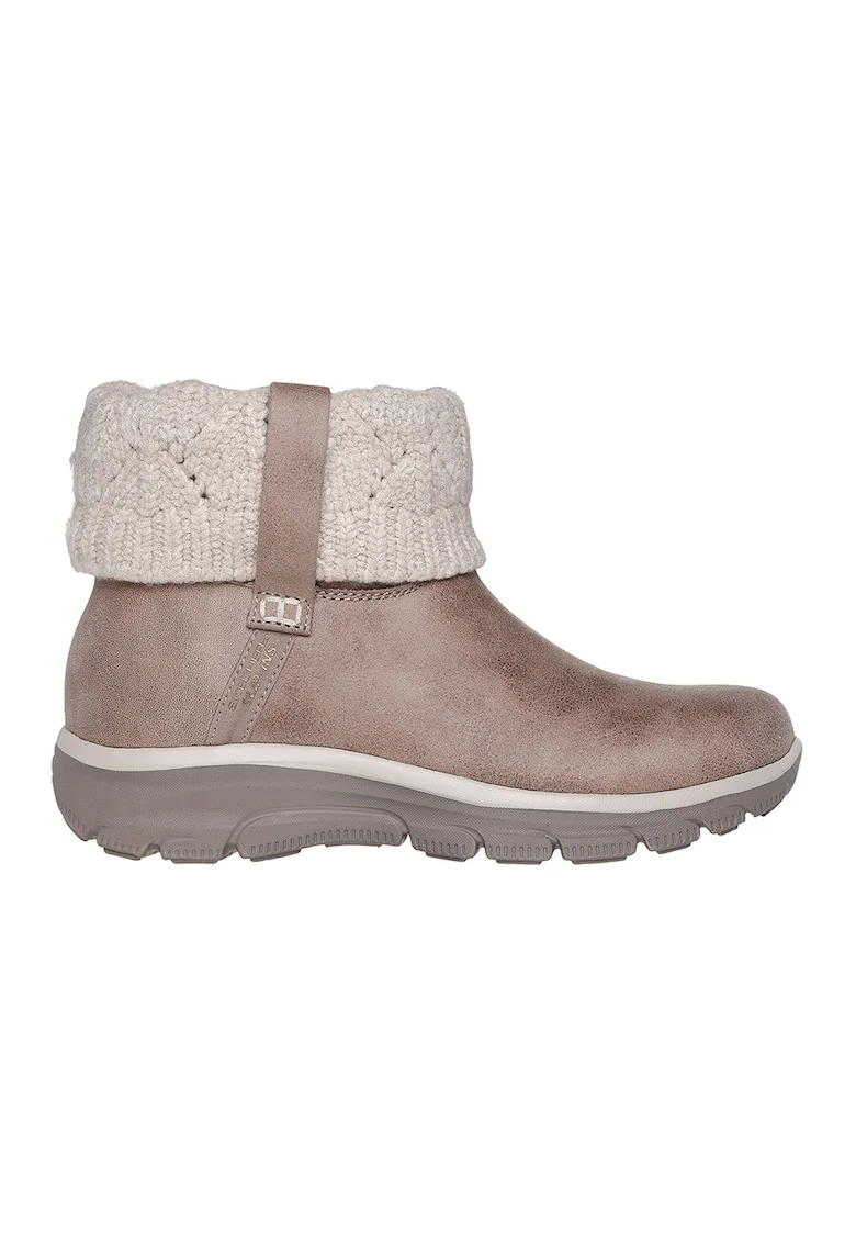 Cizme slip-ins de piele ecologica, Bej