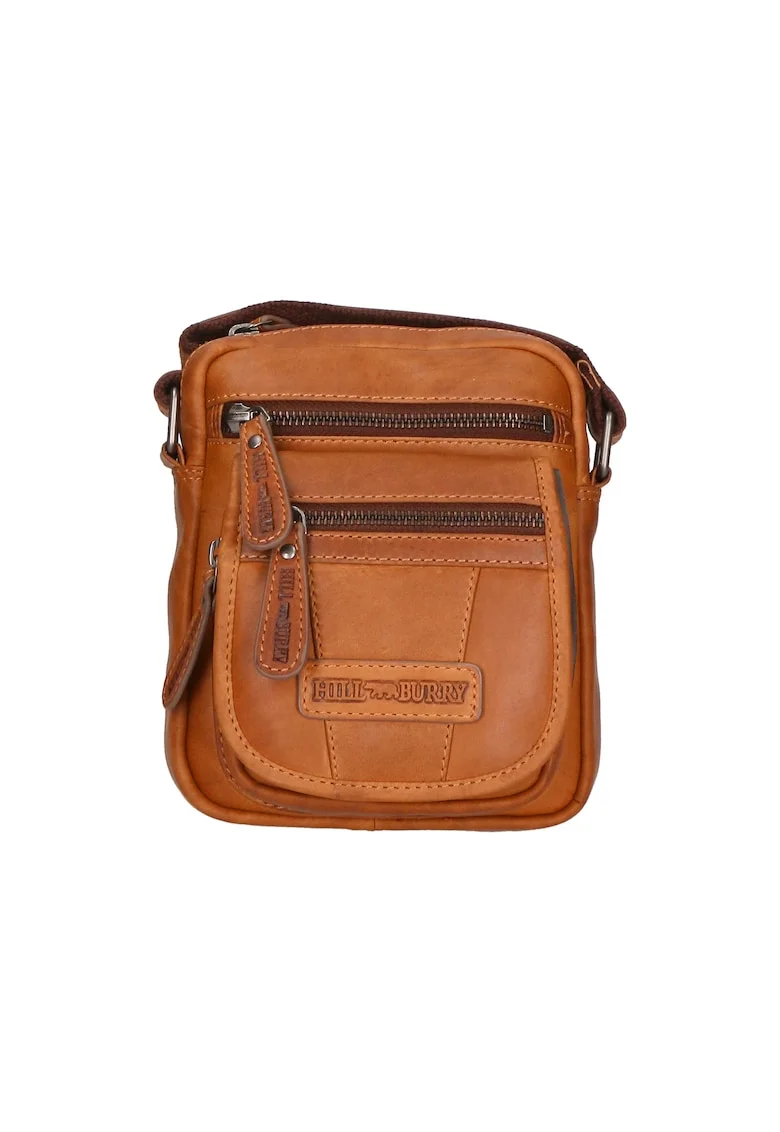 Geanta crossbody unisex de piele, Caramel
