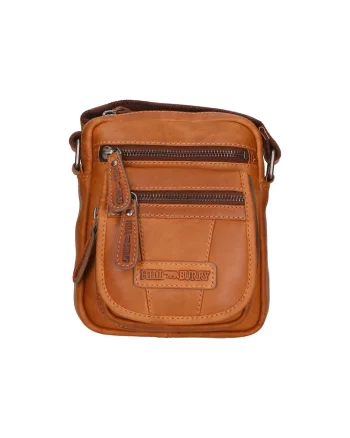 Geanta crossbody unisex de piele, Caramel
