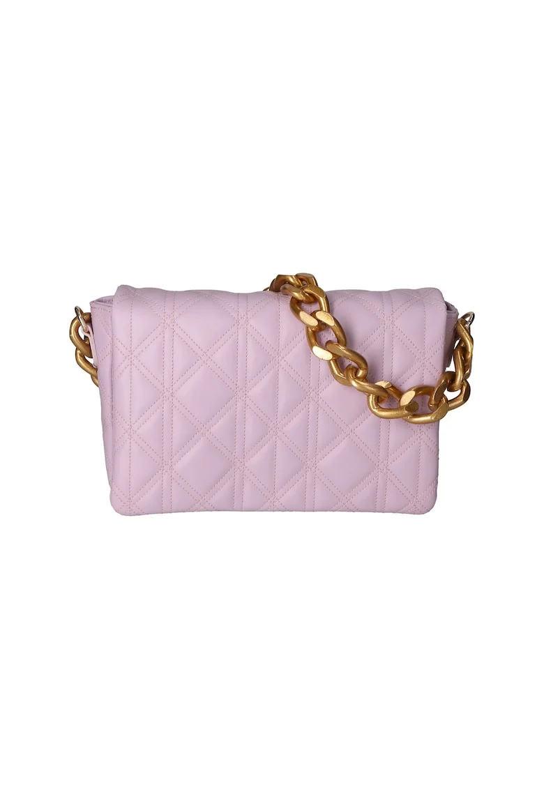Geanta crossbody de piele cu model matlasat, Lila