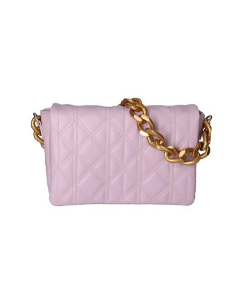 Geanta crossbody de piele cu model matlasat, Lila