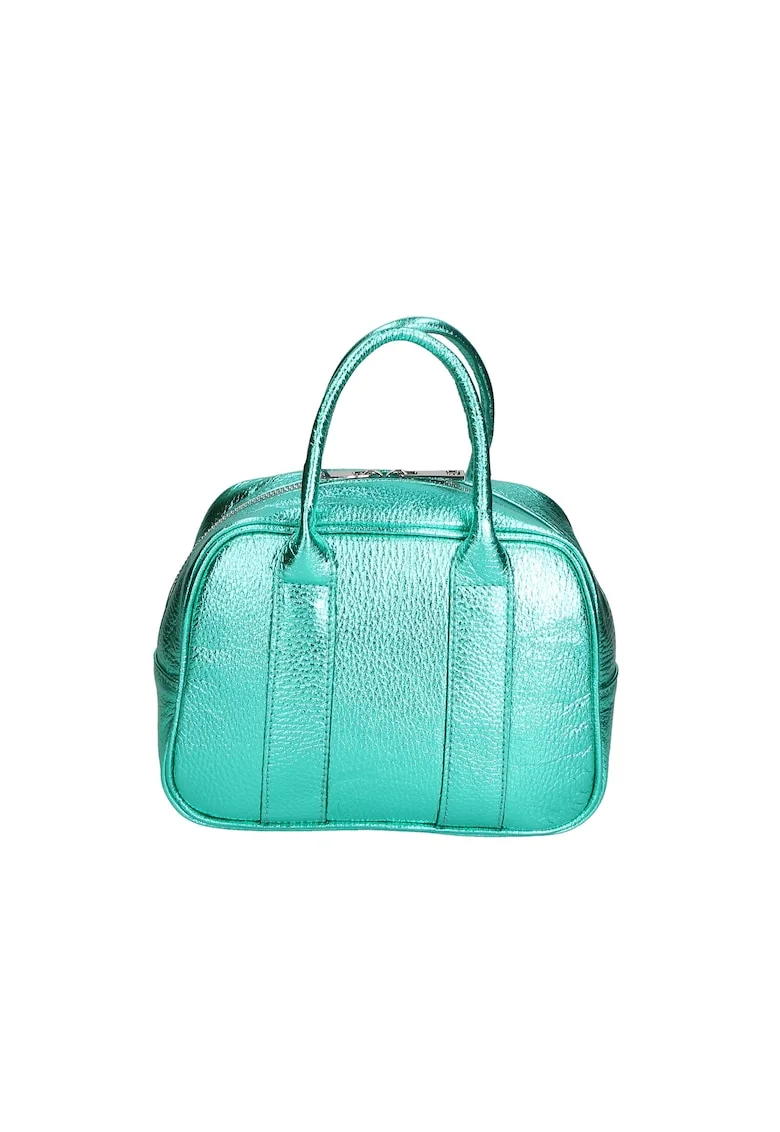 Geanta crossbody de piele, Verde aquamarin