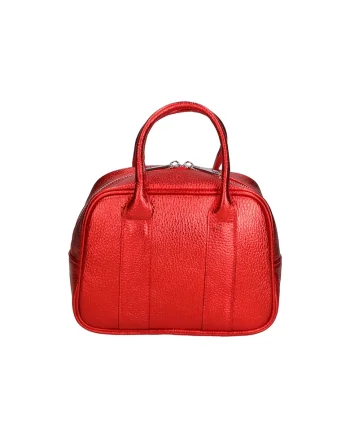 Geanta crossbody de piele, Rosu inchis