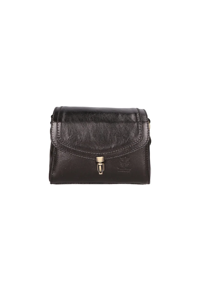Give Lux, Geanta crossbody de piele cu clapa, Negru