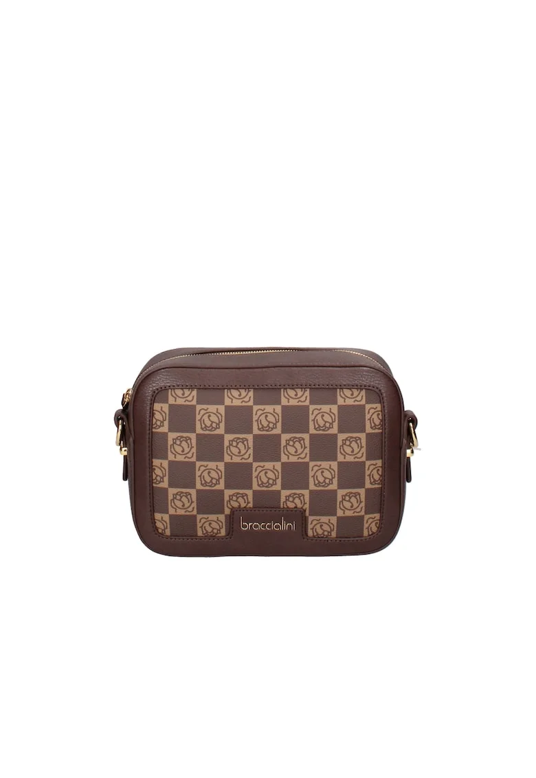 Geanta crossbody cu imprimeu, Maro