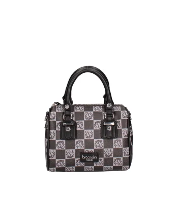 BRACCIAINI, Geanta crossbody de piele ecologica cu model, Negru