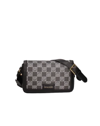 BRACCIAINI, Geanta crossbody de piele ecologica, Negru