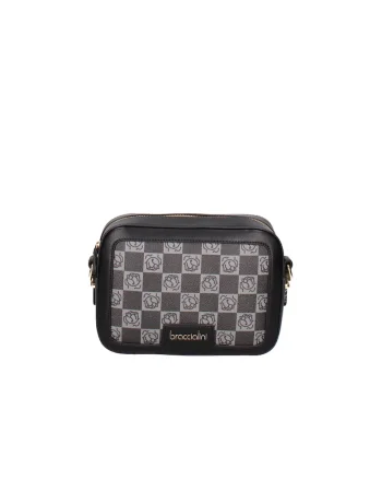 Geanta crossbody cu imprimeu, Negru