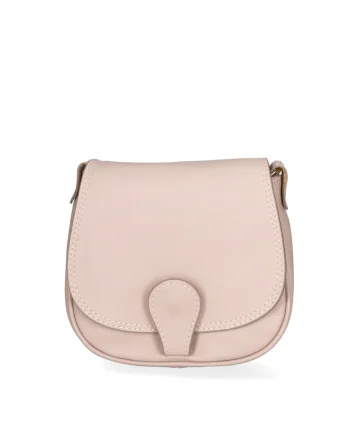 Geanta crossbody de piele cu clapa, Maro nisip