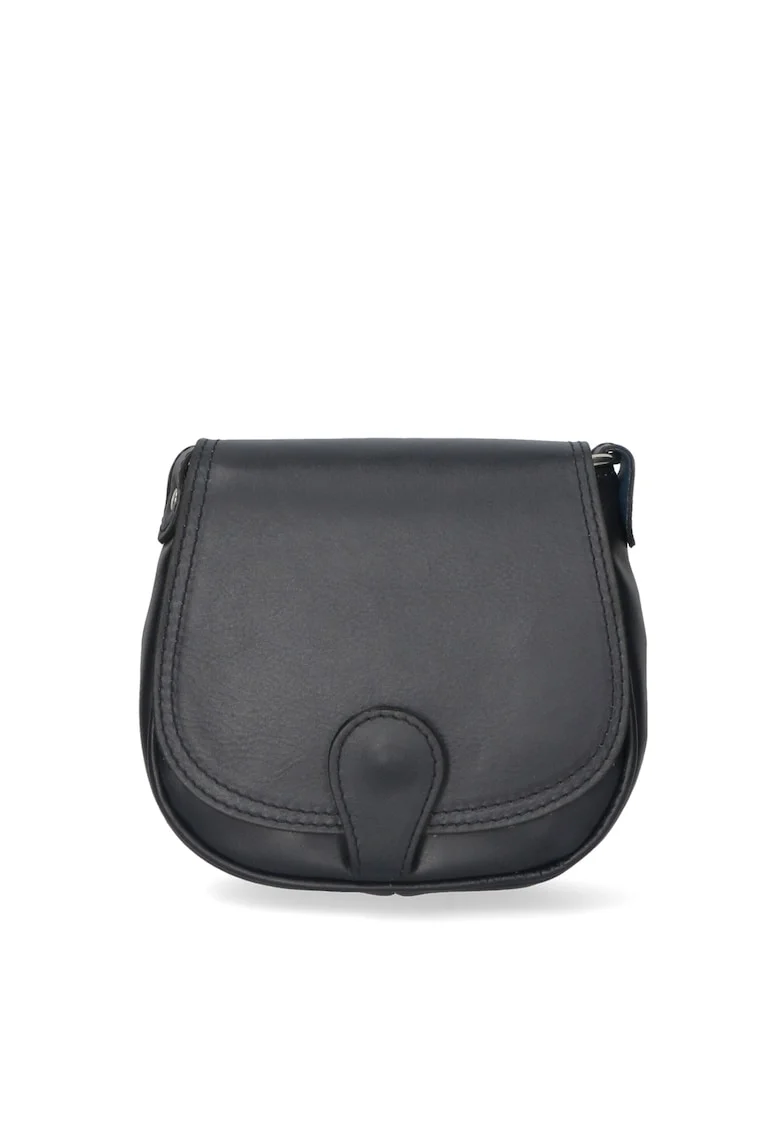 Geanta crossbody de piele cu clapa, Albastru ultramarin