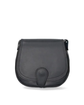 Geanta crossbody de piele cu clapa, Albastru ultramarin