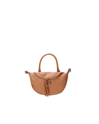 Geanta crossbody de piele, Caramel