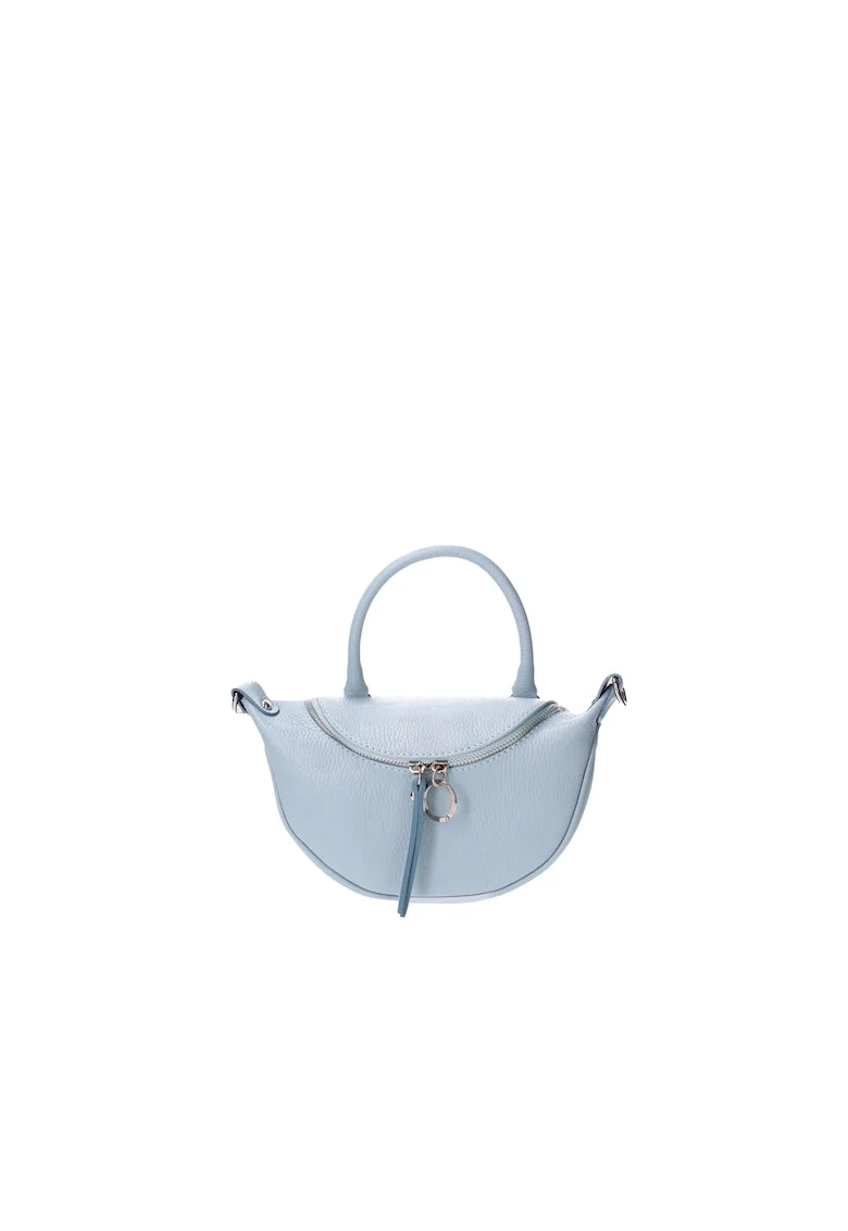 Geanta crossbody de piele, Albastru pastel