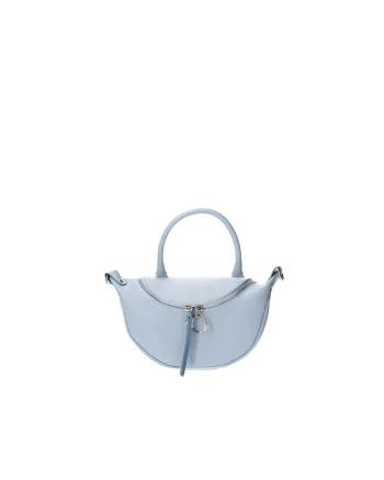 Geanta crossbody de piele, Albastru pastel