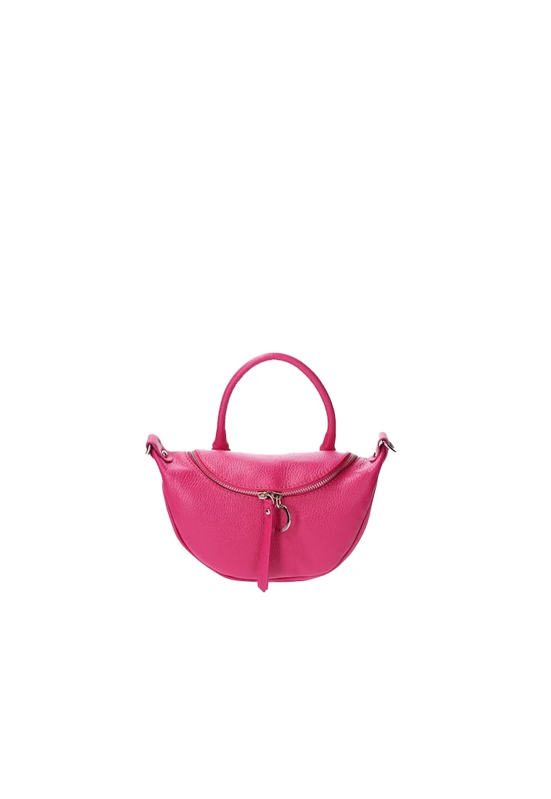 Geanta crossbody de piele, Fucsia