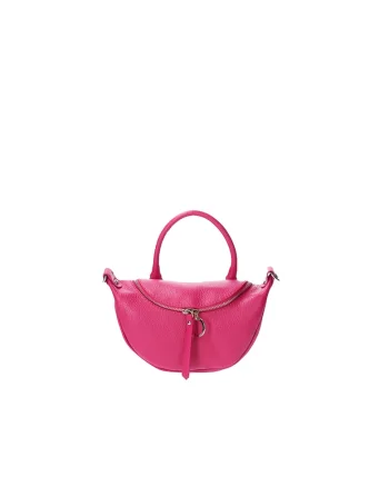 Geanta crossbody de piele, Fucsia