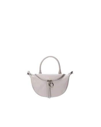 Geanta crossbody de piele, Gri deschis