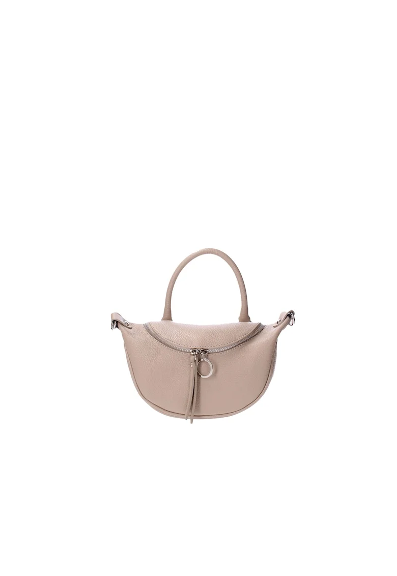 Geanta crossbody de piele, Maro taupe