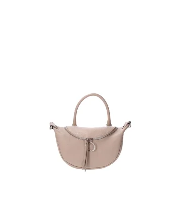 Geanta crossbody de piele, Maro taupe