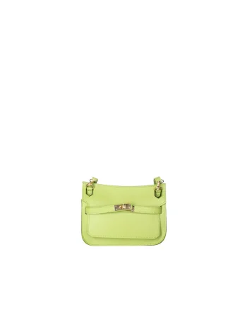 Geanta crossbody de piele cu bareta detasabila, Verde
