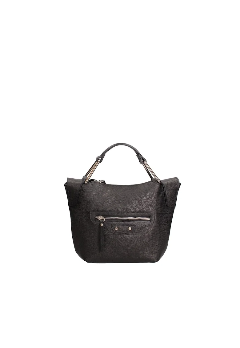 Geanta crossbody din piele cu bareta ajustabila, Negru