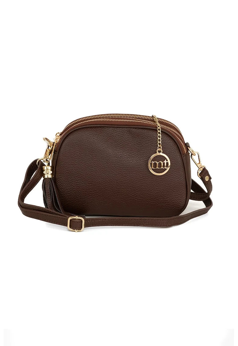 Geanta crossbody din piele cu trei compartimente Gradisca, Maro cognac