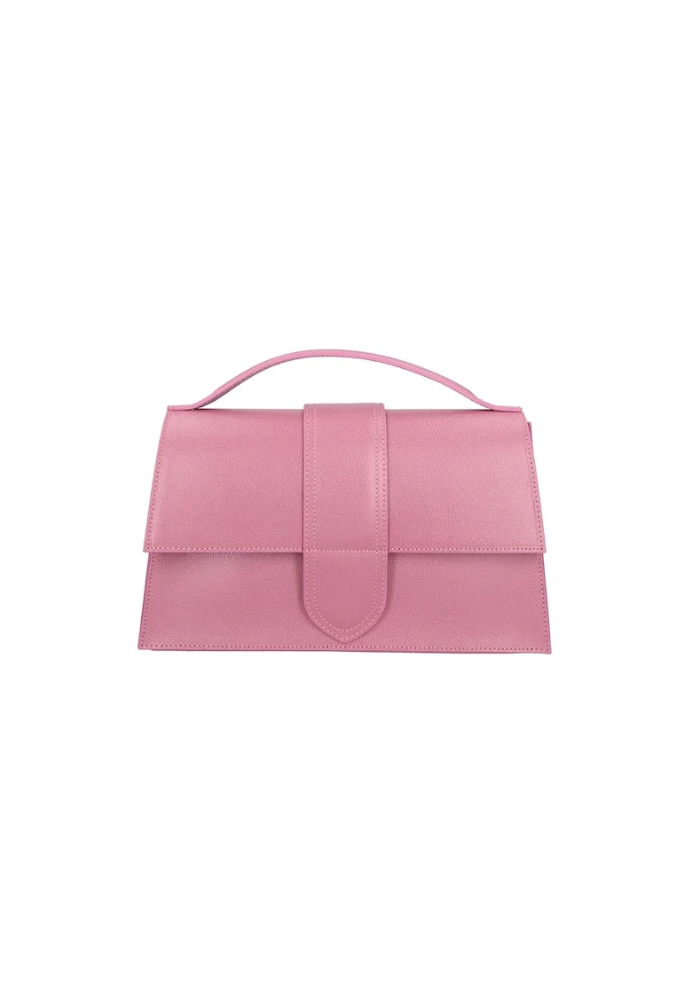 Geanta crossbody de piele, Roz pal