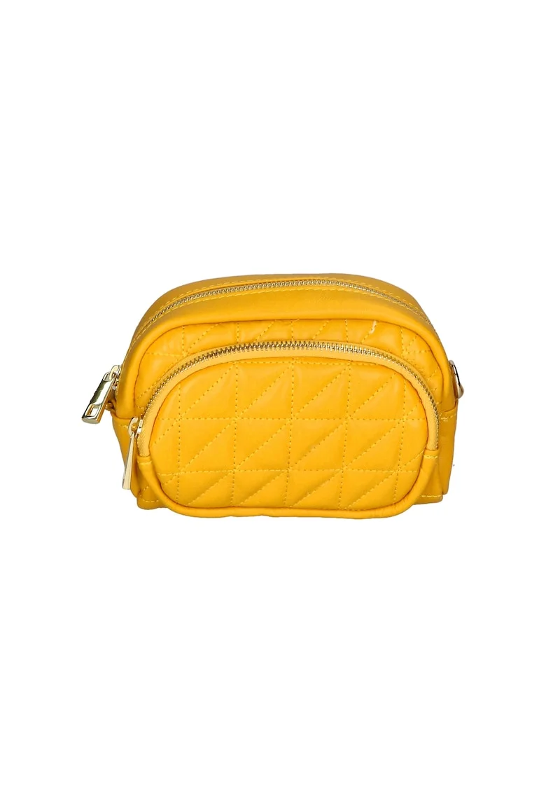 Geanta crossbody cu buzunar frontal cu fermoar, Galben