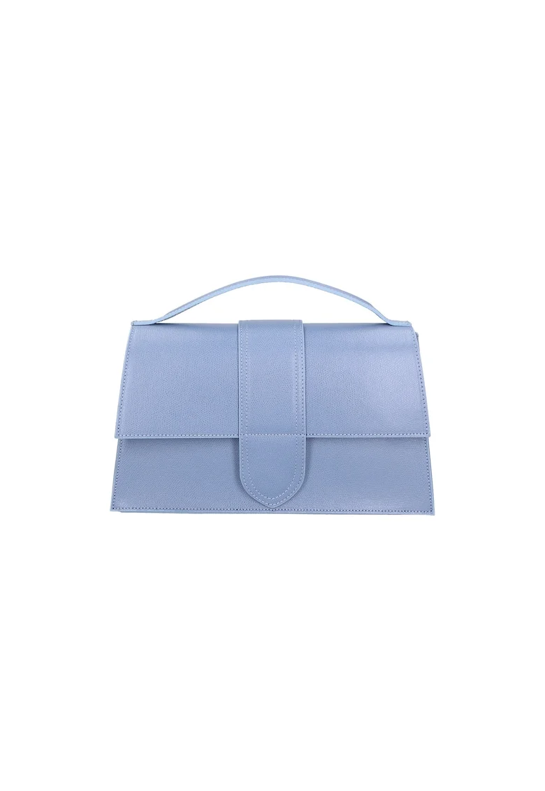 Geanta crossbody de piele, Albastru pastel