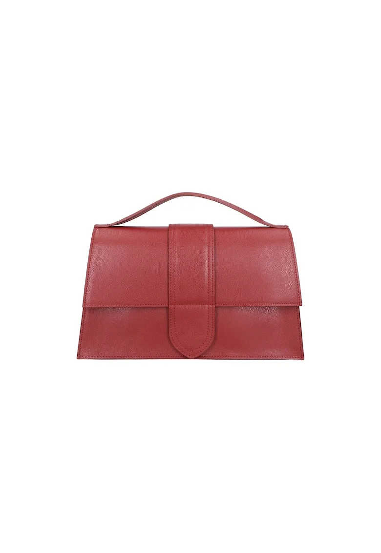 Geanta crossbody de piele, Visiniu