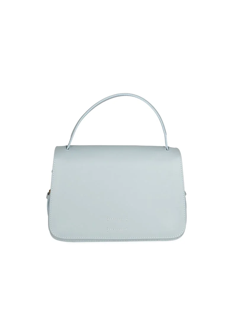 Geanta crossbody de piele, Albastru pastel