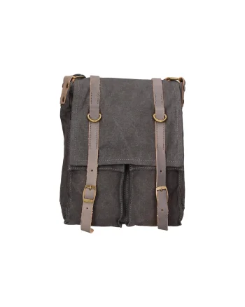 Geanta crossbody unisex cu buzunare cu fermoar, Negru