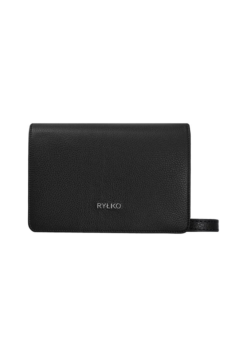 Ryłko, Geanta crossbody din piele, Negru