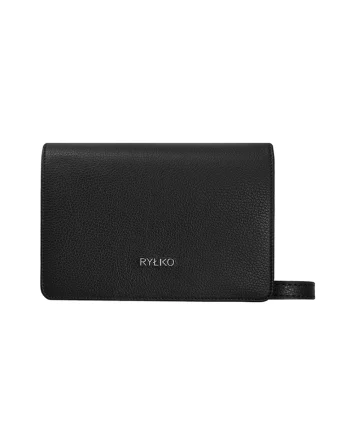 Ryłko, Geanta crossbody din piele, Negru