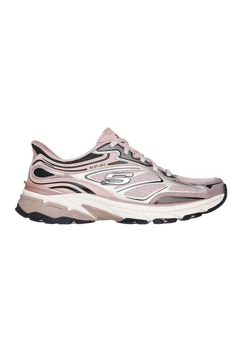 Pantofi sport slip-ins din plasa cu garnituri din piele Stamina Sport, Roz prafuit/Argintiu