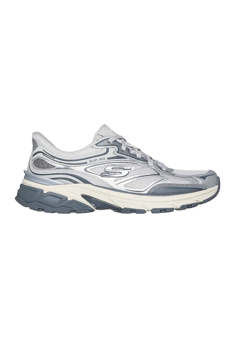 Pantofi sport slip-ins din plasa cu garnituri din piele Stamina Sport, Gri deschis/Argintiu