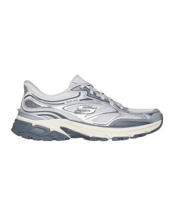 Pantofi sport slip-ins din plasa cu garnituri din piele Stamina Sport, Gri deschis/Argintiu