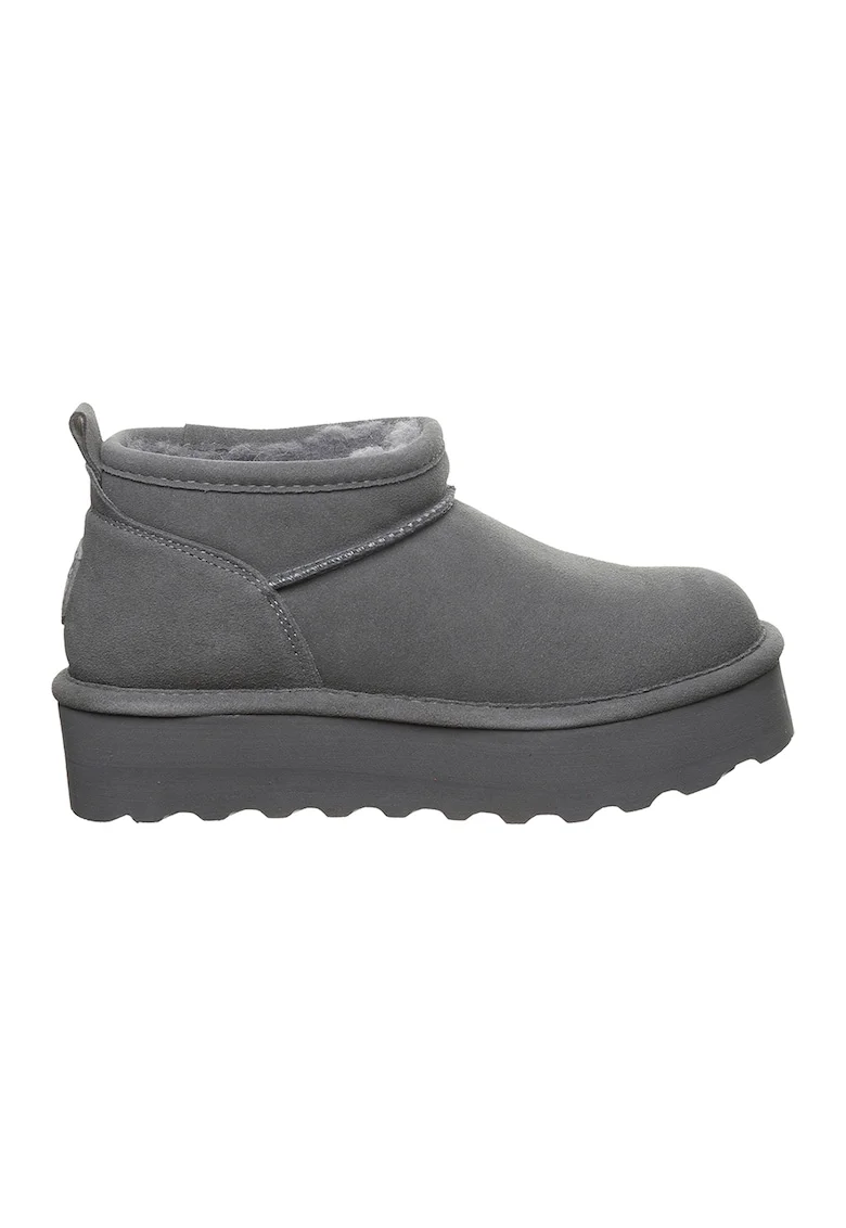 Ghete slip-on flatfornm Retro, Gri