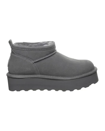 Ghete slip-on flatfornm Retro, Gri